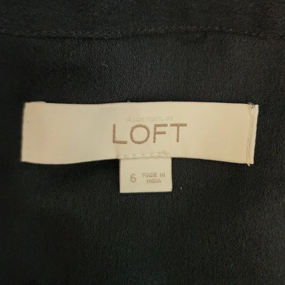 Loft Dress Ruffles and Lace Relaxed Fit Navy Size 6 - Picture 16 of 17